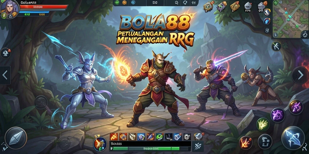 Tangkapan layar BOLA88 menunjukkan pertempuran epik dalam dunia RPG.
