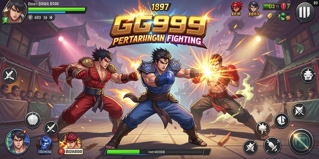 Tangkapan layar dari gameplay Fighting yang mendebarkan di GG999.