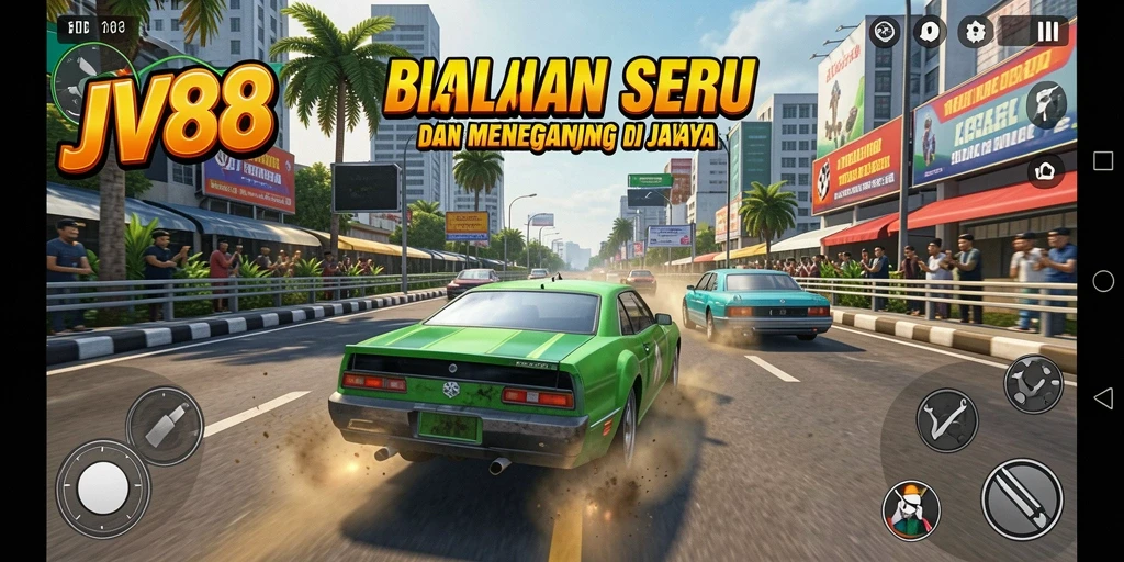 Gameplay Racing yang intens dan mendebarkan dalam JV88.