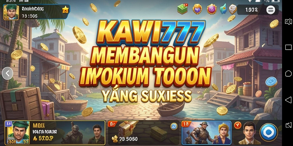 Tampilan gameplay KAWI777 yang penuh strategi membangun bisnis Tycoon.