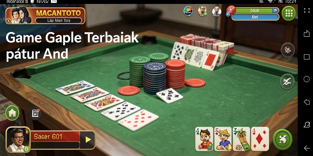 Tampilan gameplay seru di MACANTOTO dengan fitur Gaple yang menarik.