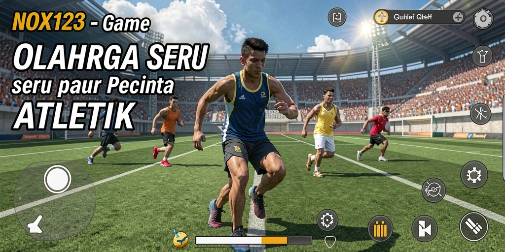 Gameplay NOX123 menunjukkan kompetisi olahraga yang mendebarkan dengan aksi seru.