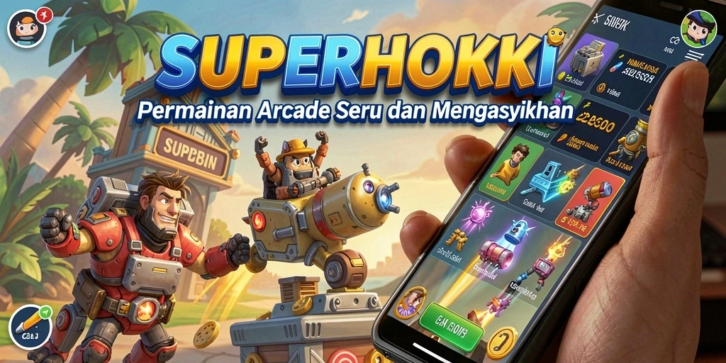 Tampilan gameplay SUPERHOKI yang seru dan menarik.