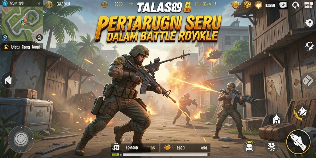 Tampilan pertarungan seru dalam gameplay Battle Royale TALAS89.