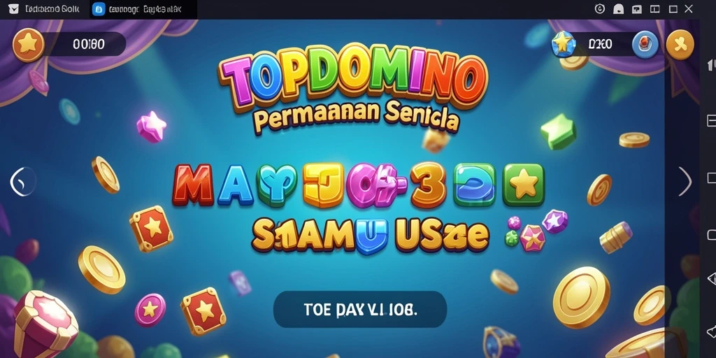 Tampilan gameplay TOPDOMINO yang penuh warna dan menantang.